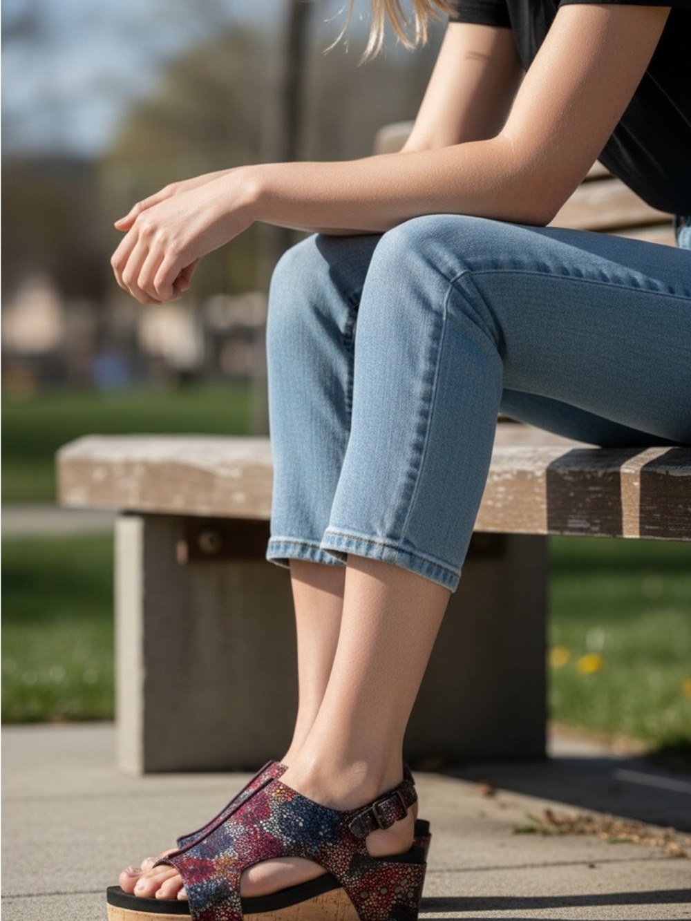 Two for one price,  Corkys Multicolor Speckled and closed toe Slingback Sandals - Picture 3 of 9